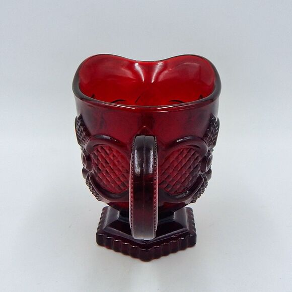 Avon Cape Cod Collection Ruby Red Glass Creamer Pitcher - Picture 4 of 9